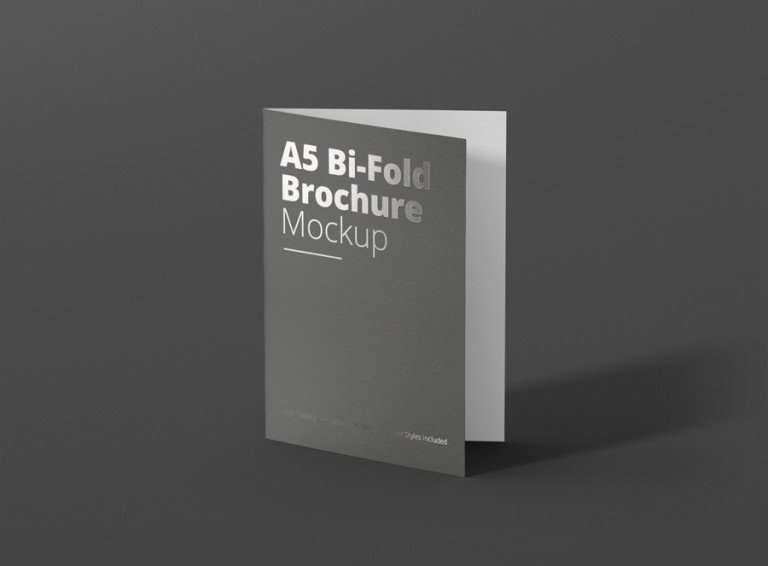 Download A5 Bi Fold Brochure Psd Mockup Planetmockup