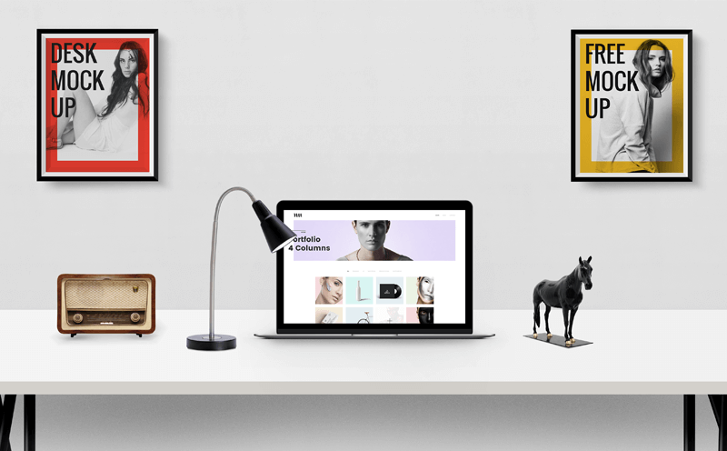Desk Presentation PSD Mockup