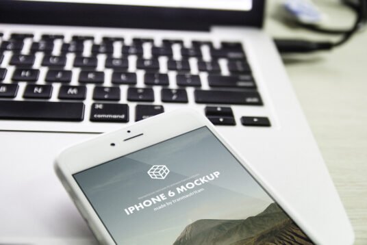 FREE Photorealistic iPhone6 Plus PSD Mockup