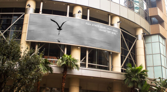 Free Curved Billboard Mockup