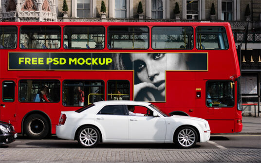 Free London Bus Mockup