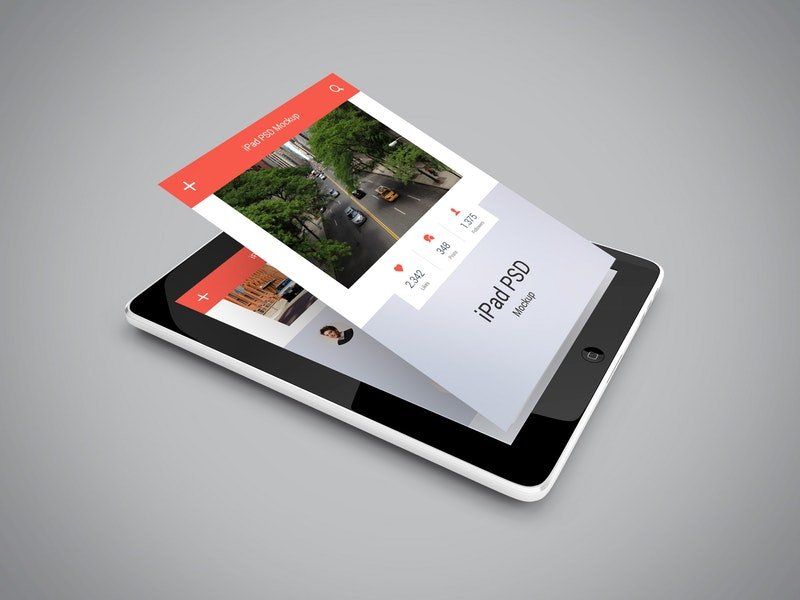 Free iPad Mockup - Sideview