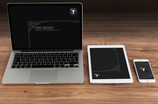 MacBook, iPad and iPhone Family Mockup