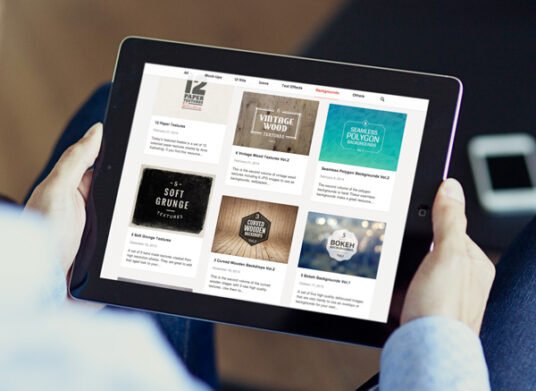 Man holding iPad Mockup