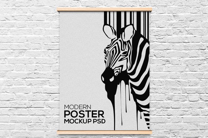 Modern Poster Frame PSD Mockup