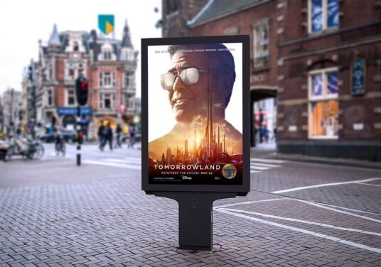 Outdoor Advertisement Vertical Poster Mockup