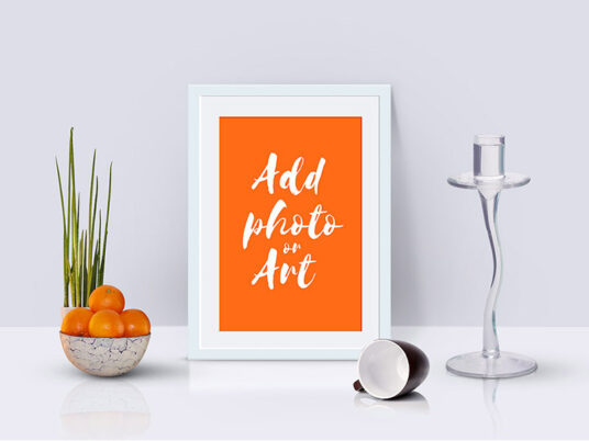 Photo Frame PSD Mockup Scene