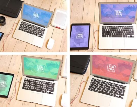 Download Free MacBook and iPad Mockup - PlanetMockup