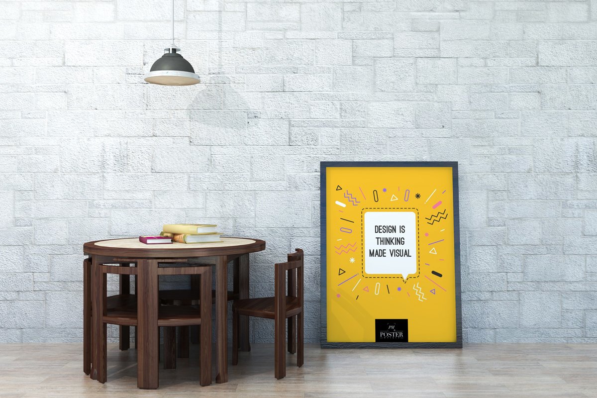 Poster Mockup PSD on Wooden Floor