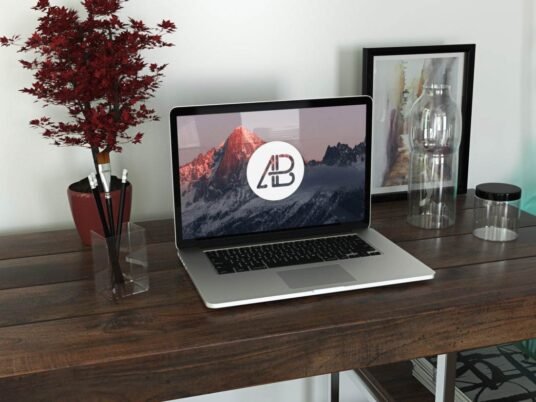 Awesome Realistic Retina Macbook Pro PSD Mockup