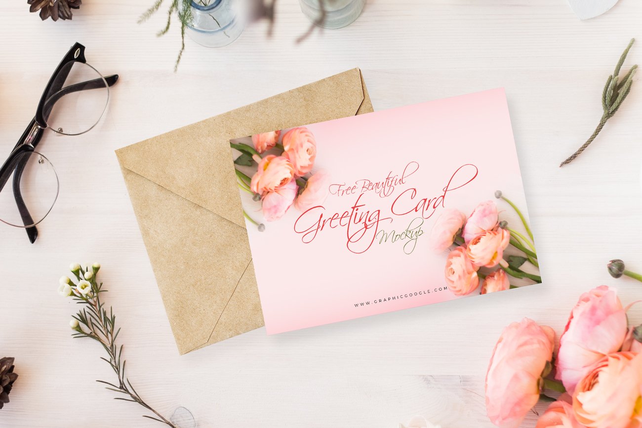 Beautiful Greeting Card Free PSD Mockup