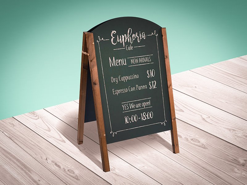 Download Chalkboard Restaurant / Cafe Menu PSD Mockup - PlanetMockup