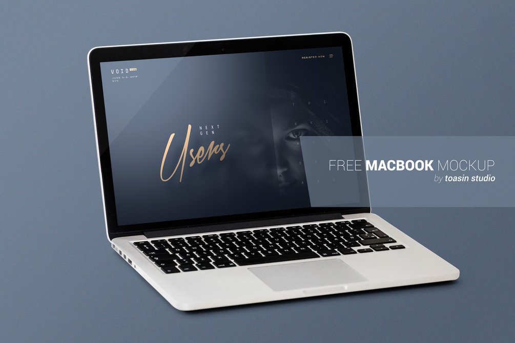 Elegant MacBook Free PSD Mockup