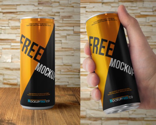 Download Energy Drink Can Free PSD Mockup - PlanetMockup