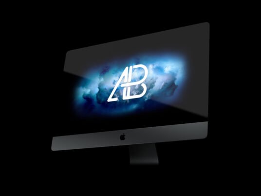 Floating iMac Pro PSD Mockup