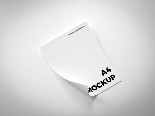 Download Folded A4 Paper Free PSD Mockup - PlanetMockup