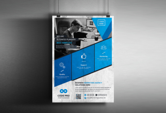 Hanging Poster PSD Mockup