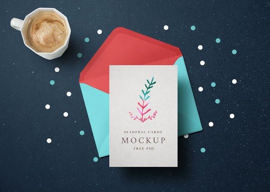 Holiday Greeting Card Free PSD Mockup - PlanetMockup