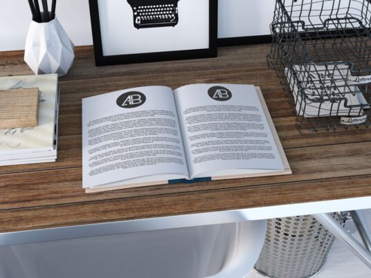 Open Book Mockup Free PSD Mockup