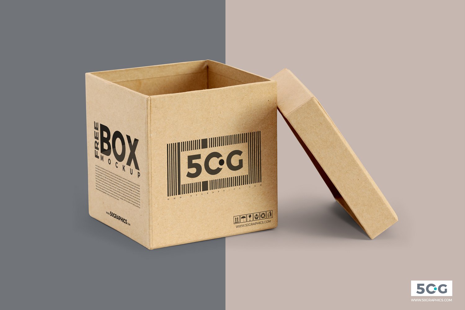 Open Box Free PSD Mockup