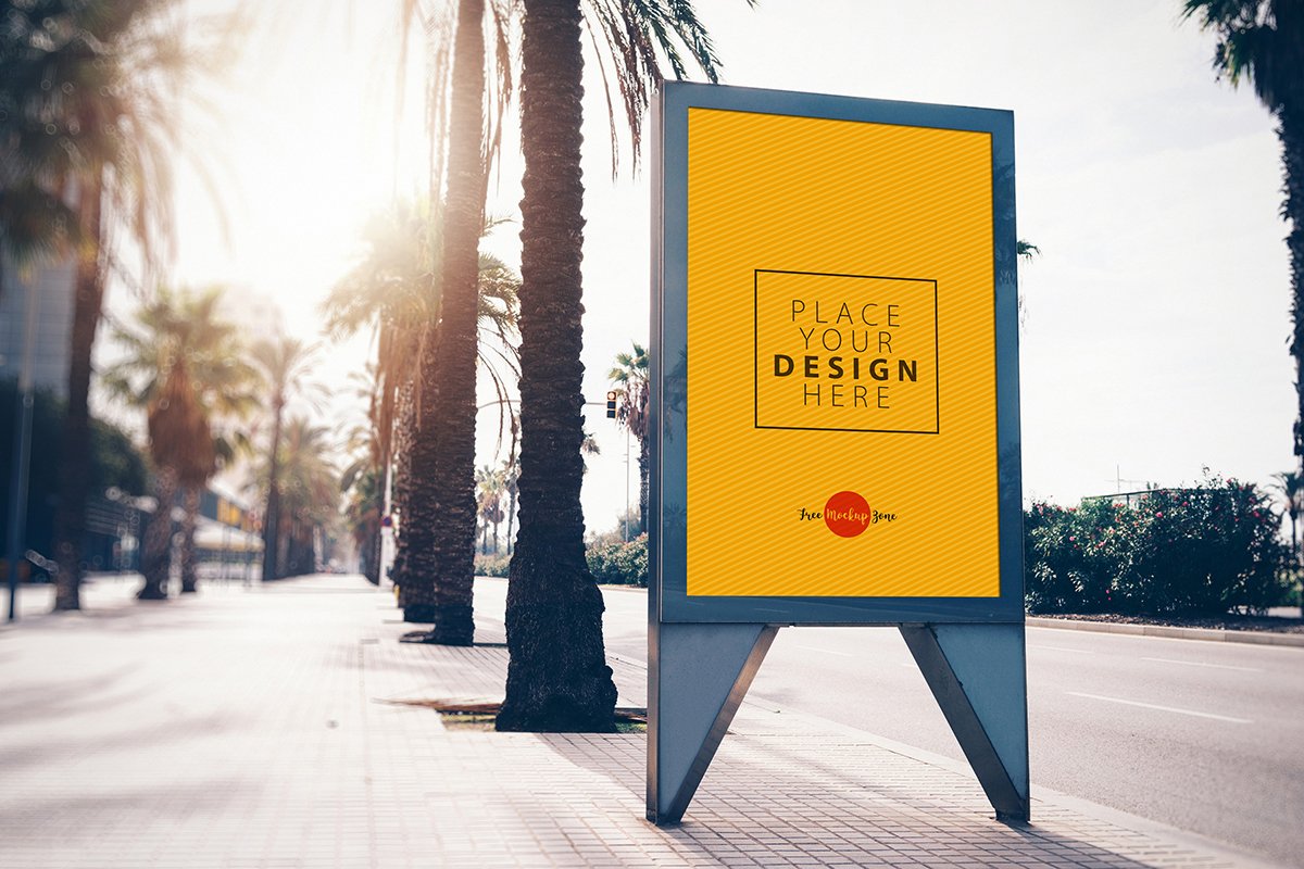 Outdoor Advertising Street City Billboard Banner Mockup