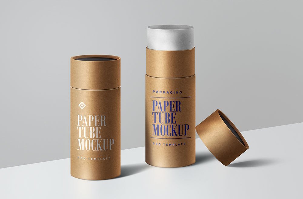 Download Paper Tube Packaging Free PSD Mockup - PlanetMockup