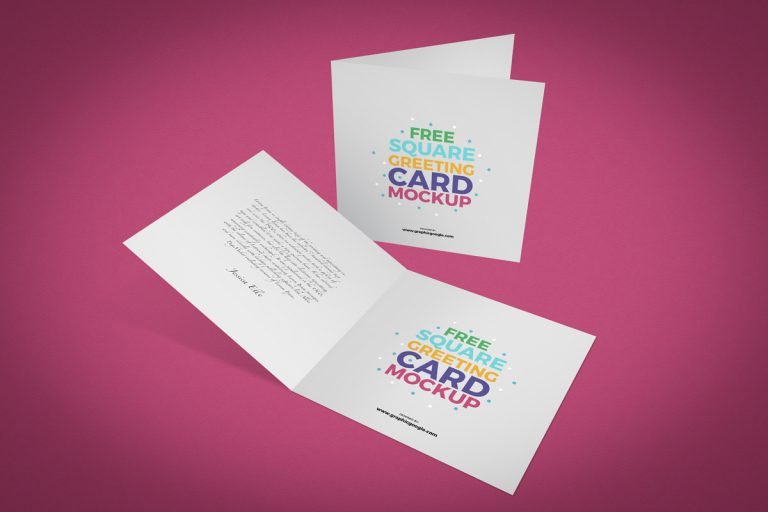 Download Square Greeting Card Free PSD Mockup - PlanetMockup