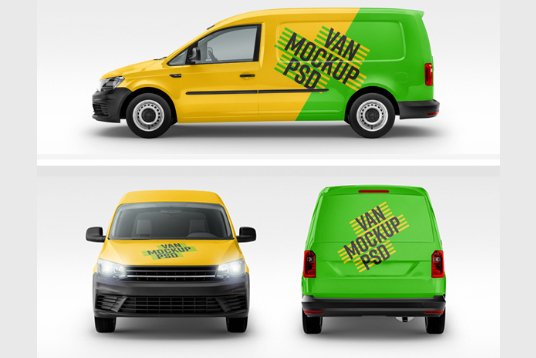 Download Van Wrap / Branding PSD Mockup with 6 Angles - PlanetMockup