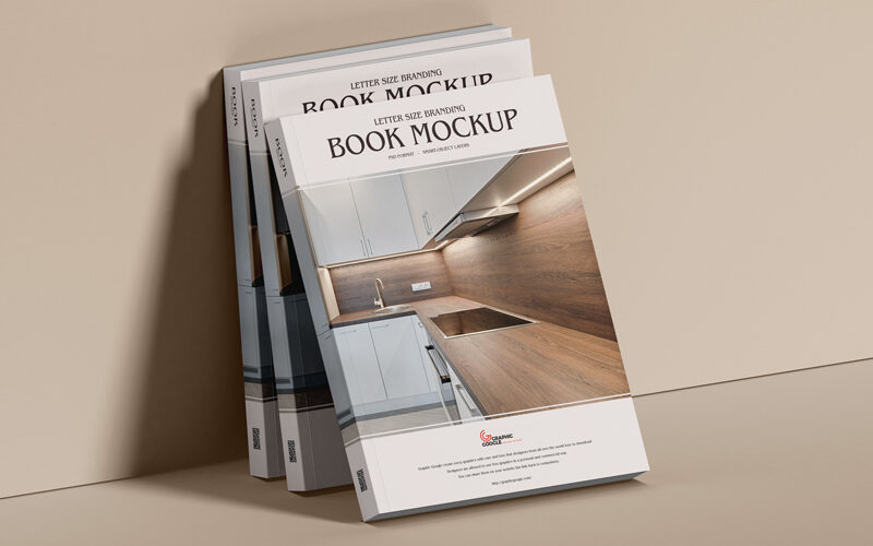 Standing Book Free PSD Mockup