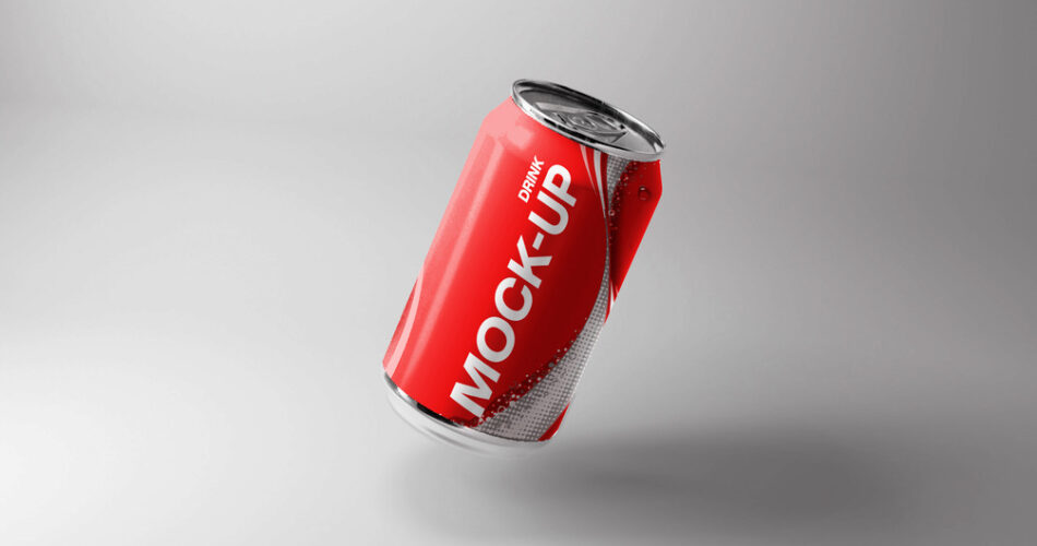 Soft Drink Soda Can Free PSD Mockup