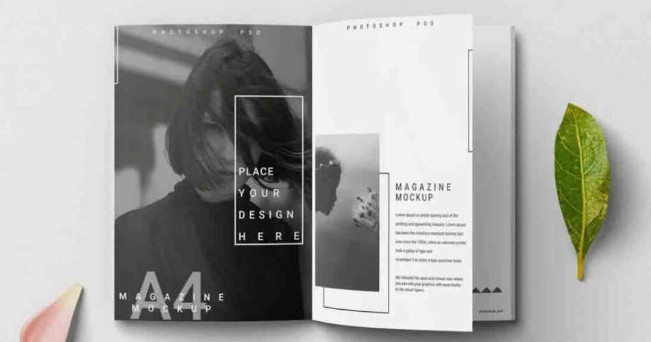 Magazine-A4-Opened-Free-PSD-Mockup